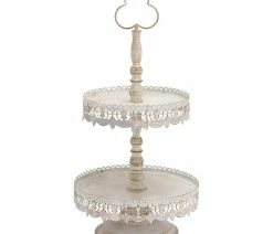 Flash Sale ⌛ Brimfield & May Farmhouse White Metal Tiered Server 68765 🤩