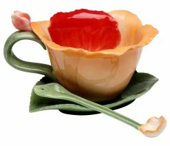Top 10 👍 Cosmos Gifts Corp. Orchid 2-Piece Cup And Saucer Set With Spoon ✔️