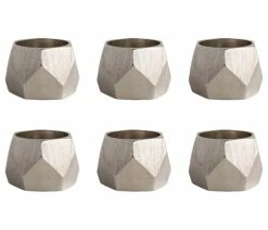 Buy 🤩 Design Imports DII Silver Triangle Band Napkin Ring, Set Of 6 🤩