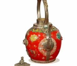 Deals 🧨 China Furniture And Arts Tibetan Porcelain And Brass Teapot, Red ✔️ -Tabletop Sales Store 04c1345c0352c24f 9619 w800 h800 b1 p0