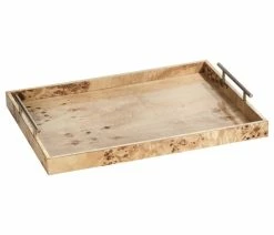 Discount ⭐ Zodax Holland 21" Long Burl Wood Design Rectangular Tray 👏