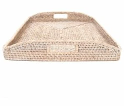 Discount 🤩 Artifacts Trading Company Artifacts Rattan Rectangular Serving/Ottoman Tray, White Wash, 28"x18" ✨ -Tabletop Sales Store 0a61c8030d0cfa0d 0111 w800 h800 b1 p0