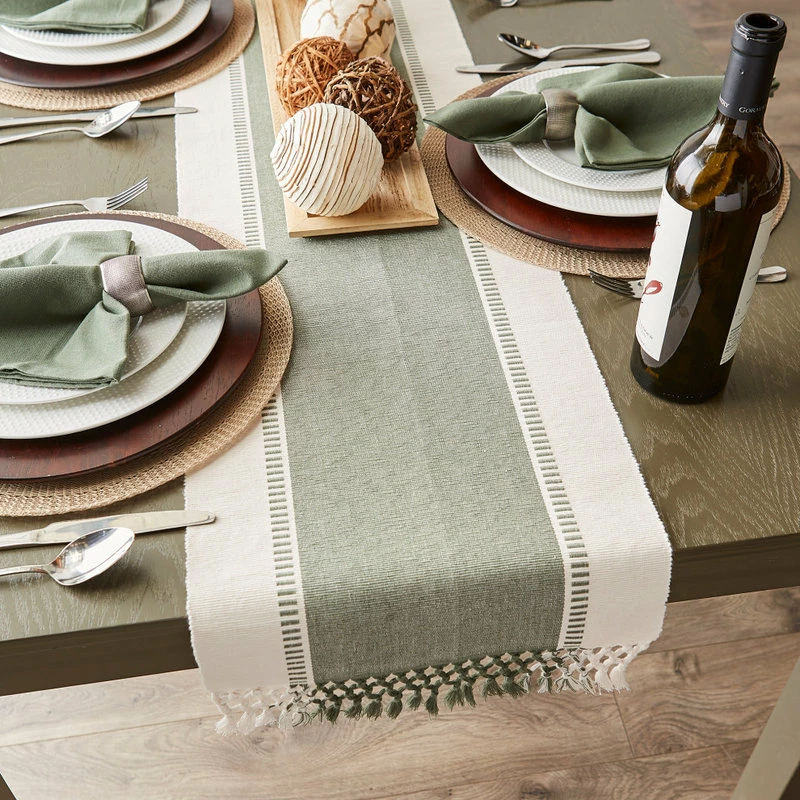 Hot Sale ✔️ Design Imports Artichoke Green Dobby Stripe Table Runner 13"x72" 🎉 8 Hot Sale ✔️ Design Imports Artichoke Green Dobby Stripe Table Runner 13"x72" 🎉 - Image 8