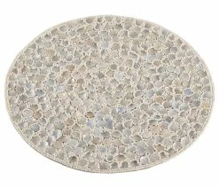 Best Pirce ⭐ Saro Lifestyle 👩 Mother Of Pearl Design Placemat (Set Of 4), 15" X 15", Ivory, Round 🤩