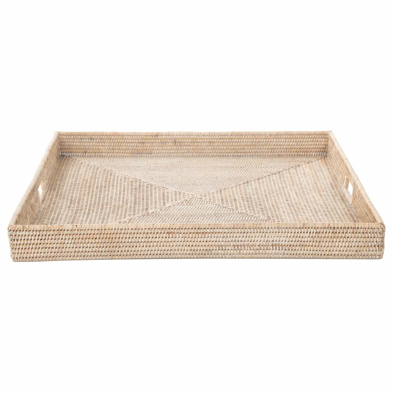 Brand new ๐ฅ KOUBOO La Jolla Square Rattan Jumbo Sized Centerpiece And Ottoman Tray, White Wash โญ 4 Brand new ๐ฅ KOUBOO La Jolla Square Rattan Jumbo Sized Centerpiece And Ottoman Tray, White Wash โญ - Image 4