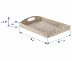 Brand new 🛒 KOUBOO La Jolla Rattan Rectangular Serving Tray, White-Wash 👍 -Tabletop Sales Store 0df1f5e90f97128b 6483 w800 h800 b1 p0