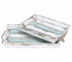 Best reviews of 🛒 Brimfield & May Set Of 2 White Wood Coastal Tray 38711 🛒
