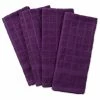 Brand new ❤️ Design Imports DII Solid Eggplant Windowpane Terry Dishtowel, Set Of 4 👏