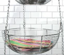 Buy 🎉 RSVP International Woven Wire Hanging Basket - Chrome 💯 -Tabletop Sales Store 1051206c017b0b04 9809 w800 h800 b0 p0