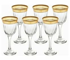 Coupon 😀 Lorenzo Import, LLC White Wine Set Of 6 Melania Collection Amber ✔️