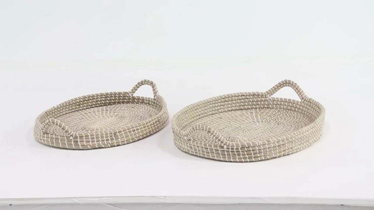 Deals ⭐ Brimfield & May Set Of 2 Brown Sea Grass Boho Style Tray 41196 ✔️ 2 Deals ⭐ Brimfield & May Set Of 2 Brown Sea Grass Boho Style Tray 41196 ✔️ - Image 2