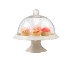 Cheapest ✨ Brilliant, Bianco Pedestal Cake Plate And Dome, 25Cm 😍