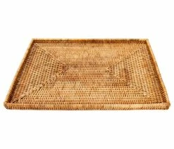 Brand new ✔️ Artifacts Trading Company Artifacts Rattan Rectangular Tray With Flat Rim, Honey Brown 😍 -Tabletop Sales Store 126101fe0d0cf377 1005 w800 h800 b1 p0