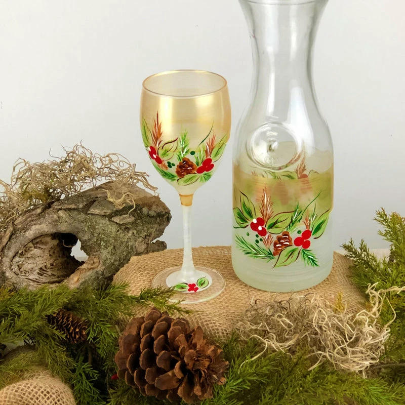 Discount 🌟 Golden Hill Studio Woodland Pine Carafe ⭐ 2 Discount 🌟 Golden Hill Studio Woodland Pine Carafe ⭐ - Image 2