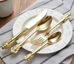Best Pirce โค๏ธ Morsale 24-Piece Vintage 18K Gold Plated Stainless Steel Silverware Set, 6 Settings ๐ 13 Best Pirce โค๏ธ Morsale 24-Piece Vintage 18K Gold Plated Stainless Steel Silverware Set, 6 Settings ๐ -Tabletop Sales Store 13717bde0b755342 0467 w800 h800 b0 p0
