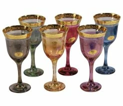 Wholesale 🛒 Lorren Home Trends Set Of 6 Goblets, Royal Corona Designs, Multi 😉