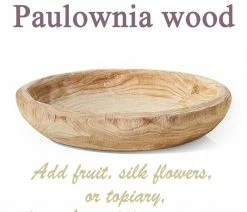 Flash Sale 👏 Serene Spaces Living 17" Round Paulownia Wood Tray, 3.25"& 17" 🔔 -Tabletop Sales Store 1571cf100f4c0260 7133 w800 h800 b0 p0