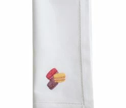 Coupon 🤩 Saro Lifestyle Cotton Napkins With Embroidered Macaron Design, Set Of 6, 20" X 20" 👍