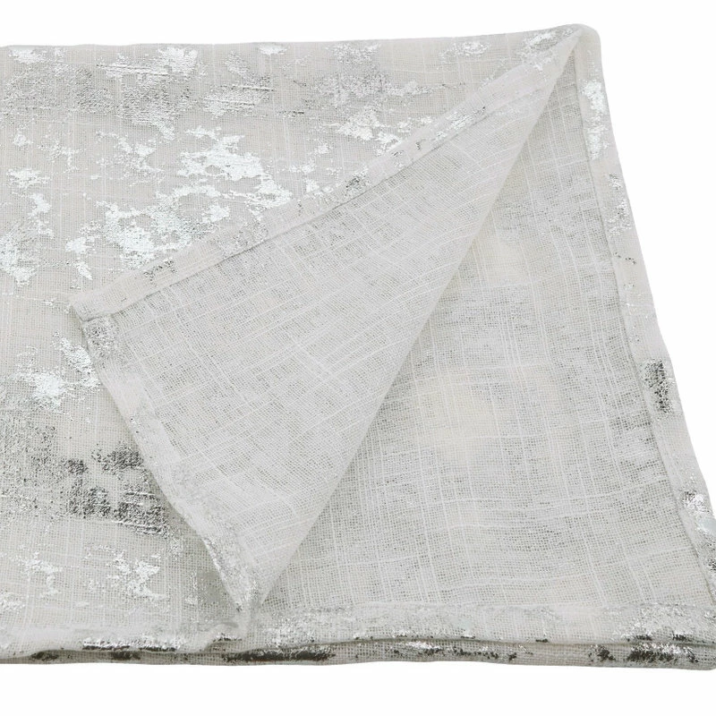 Brand new 💯 Saro Lifestyle Long Table Runner With Foil Print Design, Silver, 15"x72" 💯 3 Brand new 💯 Saro Lifestyle Long Table Runner With Foil Print Design, Silver, 15"x72" 💯 - Image 3