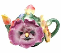 New ๐ Cosmos Gifts Corp. Pansy Teapot ๐
