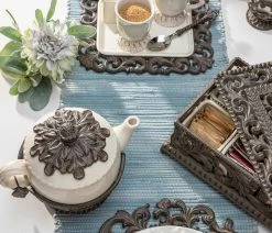 Brand new ⌛ Gerson Company Cream Stoneware 3-part Server With Metal Acanthus Leaf Base 🥰 -Tabletop Sales Store 19d121250e542f71 0968 w800 h800 b0 p0