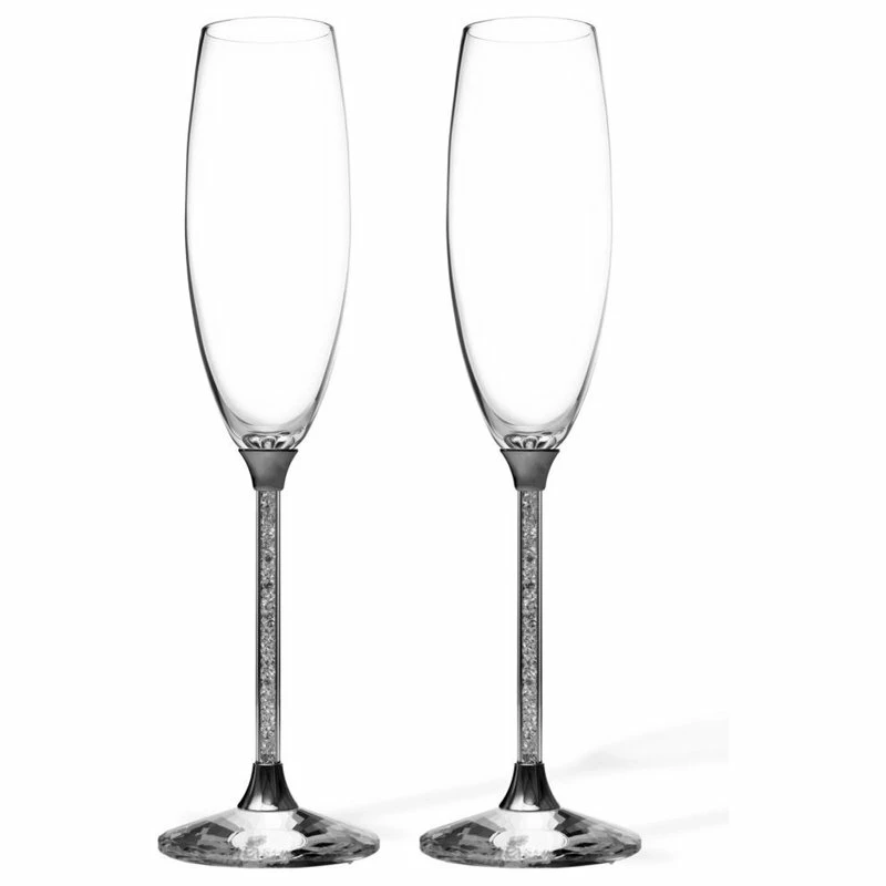 Budget ⭐ Matashi Crystals Set Of 2 - 8 Oz. Crystal Champagne Glasses Flutes W/ Elegant Crystal Filled Stem 🤩 3 Budget ⭐ Matashi Crystals Set Of 2 - 8 Oz. Crystal Champagne Glasses Flutes W/ Elegant Crystal Filled Stem 🤩 - Image 3