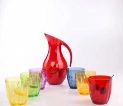 Brand new ๐คฉ Guzzini Happy Hour Acrylic Pitcher And Tumbler 7-Piece Multi-Color Drink Set โค๏ธ