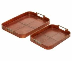 Budget ๐ Brimfield & May Set Of 2 Brown Leather Rustic Tray, 17", 21" 95046 ๐ 11 Budget ๐ Brimfield & May Set Of 2 Brown Leather Rustic Tray, 17", 21" 95046 ๐ -Tabletop Sales Store 1b81b03800522f03 2348 w800 h800 b1 p0