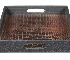 Flash Sale 🎉 Cheungs Faux Snakeskin Vinyl Tray, Brown 🔥 -Tabletop Sales Store 1d9178e60fe0eab7 6046 w800 h800 b0 p0