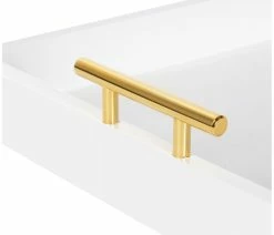 Buy ✔️ Uniek Lipton Square Decorative Wood Tray With Metal Handles, White 🔥 -Tabletop Sales Store 20312dda0fc6a9b6 7497 w800 h800 b1 p0