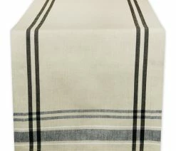 Promo ✨ Design Imports DII Black French Stripe Table Runner 14"x108" 😀