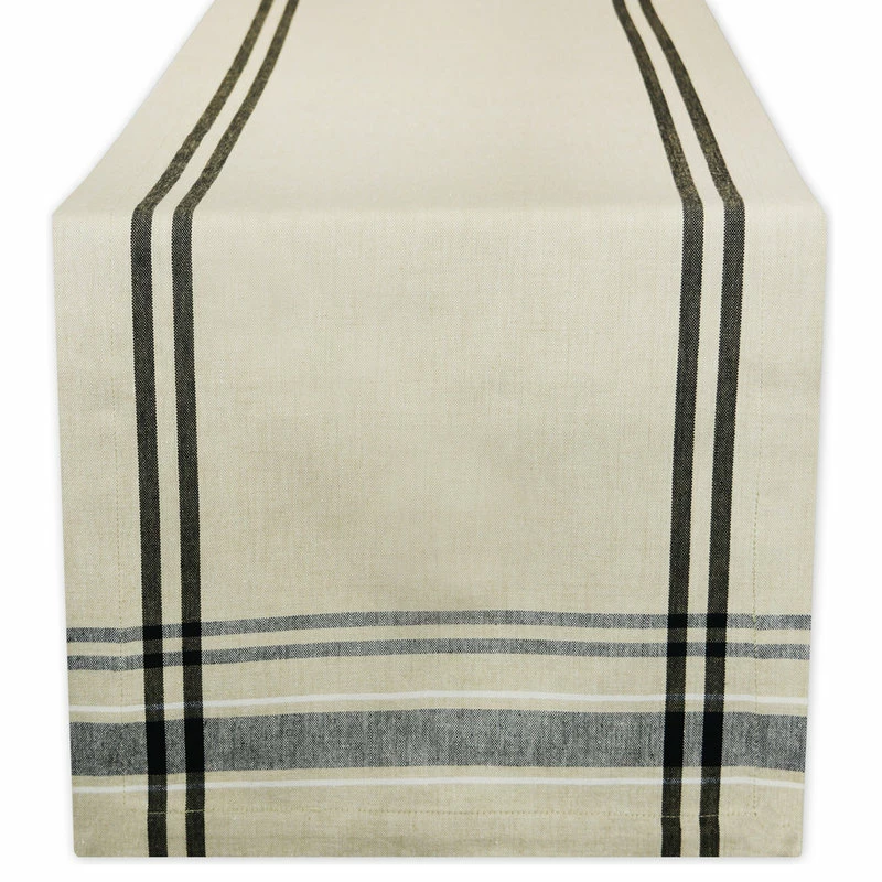 Promo ✨ Design Imports DII Black French Stripe Table Runner 14"x108" 😀 1 Promo ✨ Design Imports DII Black French Stripe Table Runner 14"x108" 😀