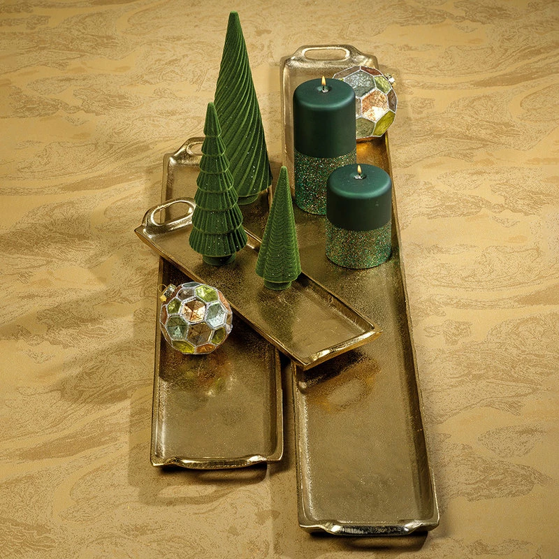 Outlet ๐งจ Zodax Khanya Rectangular Aluminum Trays, Set Of 2, Dark Gold ๐ 2 Outlet ๐งจ Zodax Khanya Rectangular Aluminum Trays, Set Of 2, Dark Gold ๐ - Image 2