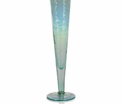Cheapest 🎉 Zodax Kandi 4-Piece Slim Champagne Flute Set, Luster Blue 😀