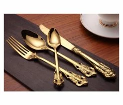Best Pirce โค๏ธ Morsale 24-Piece Vintage 18K Gold Plated Stainless Steel Silverware Set, 6 Settings ๐ 14 Best Pirce โค๏ธ Morsale 24-Piece Vintage 18K Gold Plated Stainless Steel Silverware Set, 6 Settings ๐ -Tabletop Sales Store 23b14d340b755344 0467 w800 h800 b0 p0