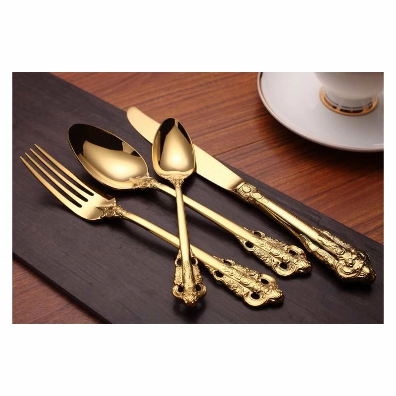 Best Pirce โค๏ธ Morsale 24-Piece Vintage 18K Gold Plated Stainless Steel Silverware Set, 6 Settings ๐ 7 Best Pirce โค๏ธ Morsale 24-Piece Vintage 18K Gold Plated Stainless Steel Silverware Set, 6 Settings ๐ - Image 7