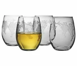 New 💯 Susquehanna Glass Company Sonoma Stemless Wine Glasses, Set Of 4 👏