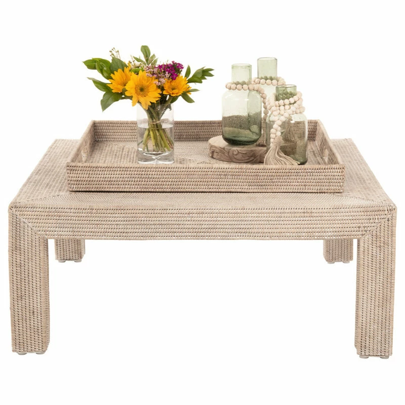 Brand new ๐ฅ KOUBOO La Jolla Square Rattan Jumbo Sized Centerpiece And Ottoman Tray, White Wash โญ 2 Brand new ๐ฅ KOUBOO La Jolla Square Rattan Jumbo Sized Centerpiece And Ottoman Tray, White Wash โญ - Image 2
