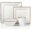 Cheapest ⭐ Lorenzo Import, LLC 16 Piece Square Beaded Stoneware Dinnerware Set By Lorren Home Trends, White 🤩