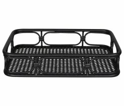 Promo 🌟 HomeRoots Furniture HomeRoots Matte Black Metal Cane Design Serving Tray 💯