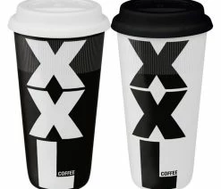 Discount ๐ Konitz Set Of 2 Large Travel Mugs XXL Black & XXL White ๐