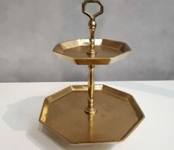 Best Pirce 💯 HomeRoots Vintage Look Octagonal Gold Two Tier Server 🥰 -Tabletop Sales Store 2d219be900dc0bfb 3951 w800 h800 b0 p0