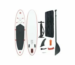 Best Pirce 🧨 Vida XL LLC VidaXL Stand Up Paddle Board Set SUP Surfboard Inflatable Red And White Deck 🔥