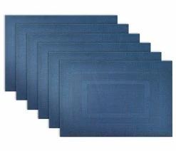 Best Sale ✨ Design Imports DII Nautical Blue PVC Doubleframe Placemat, Set Of 6 🎁
