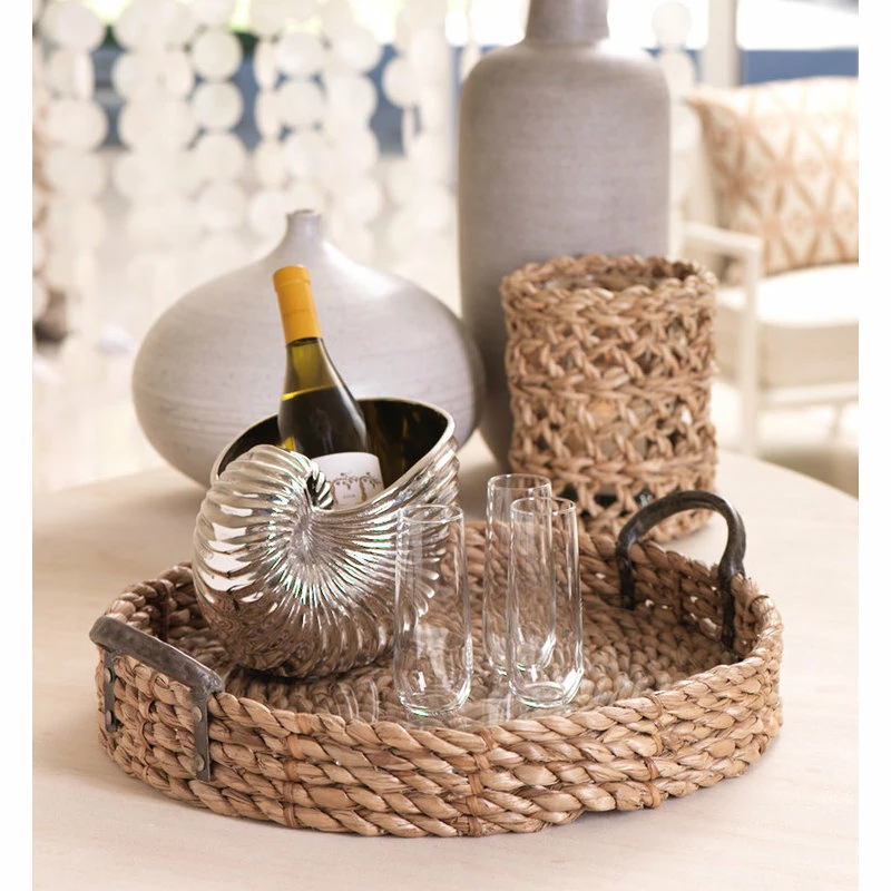 Best Pirce โ Zodax 20" Diameter Seagrass Serving Tray With Glass Insert ๐ 3 Best Pirce โ Zodax 20" Diameter Seagrass Serving Tray With Glass Insert ๐ - Image 3