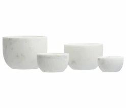Best Sale 🌟 CREATIVE CO-OP White Marble Bowls, 4-Piece Set 🧨