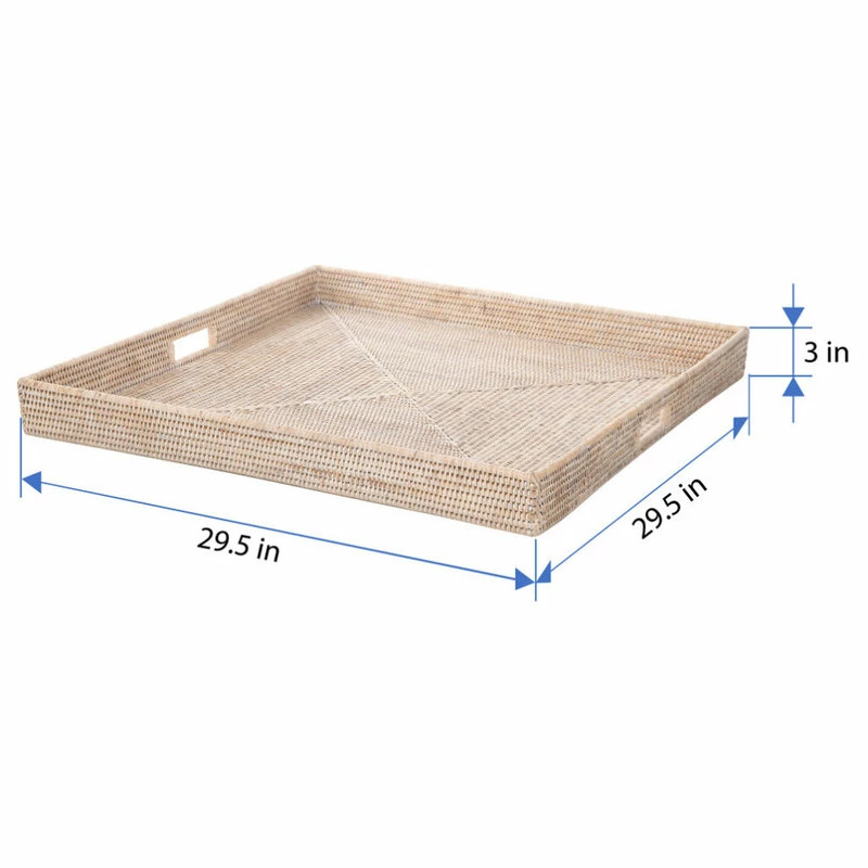 Brand new ๐ฅ KOUBOO La Jolla Square Rattan Jumbo Sized Centerpiece And Ottoman Tray, White Wash โญ 6 Brand new ๐ฅ KOUBOO La Jolla Square Rattan Jumbo Sized Centerpiece And Ottoman Tray, White Wash โญ - Image 6