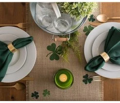 Best Sale 😍 Design Imports Shamrock Printed Jute Table Runner 14x74 ❤️ -Tabletop Sales Store 36416be40c644d8d 0699 w800 h800 b0 p0