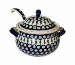 Top 10 ❤️ Zaklady Ceramiczne Boleslawiec Polish Pottery Soup Tureen With Ladle, Pattern Number: 1367-56 ✔️