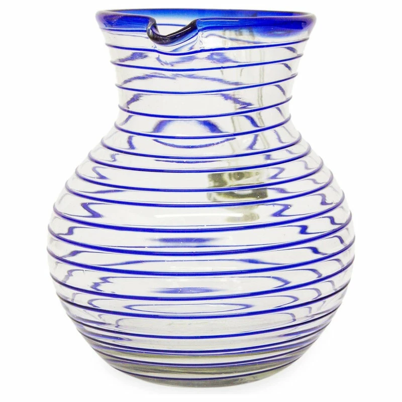 Discount 🛒 NOVICA Blown Glass Pitcher, 'Blue Spiral', Mexico ⌛ 2 Discount 🛒 NOVICA Blown Glass Pitcher, 'Blue Spiral', Mexico ⌛ - Image 2